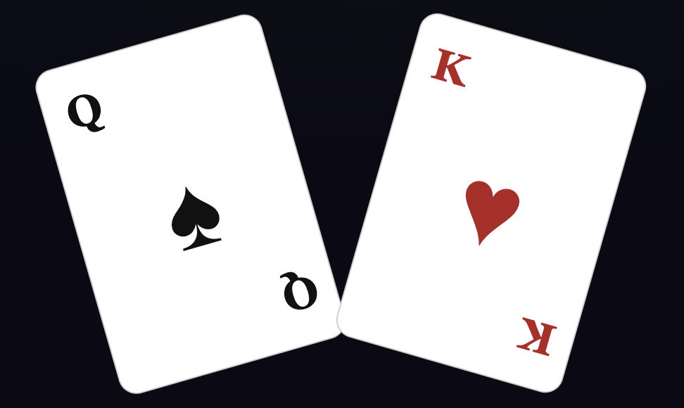 Queen of Spades and King of Hearts playing cards